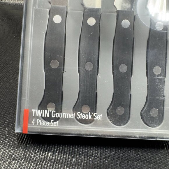 Zwilling Gourmet Steak Knives Set 4 New In Box Brushed Handle Twin Gourmet Set - Picture 7 of 12